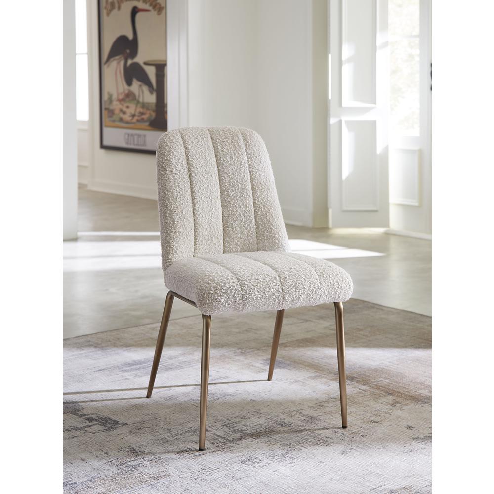 Apollo Upholstered Dining Chair in Ricotta Boucle, set of 2. Picture 1