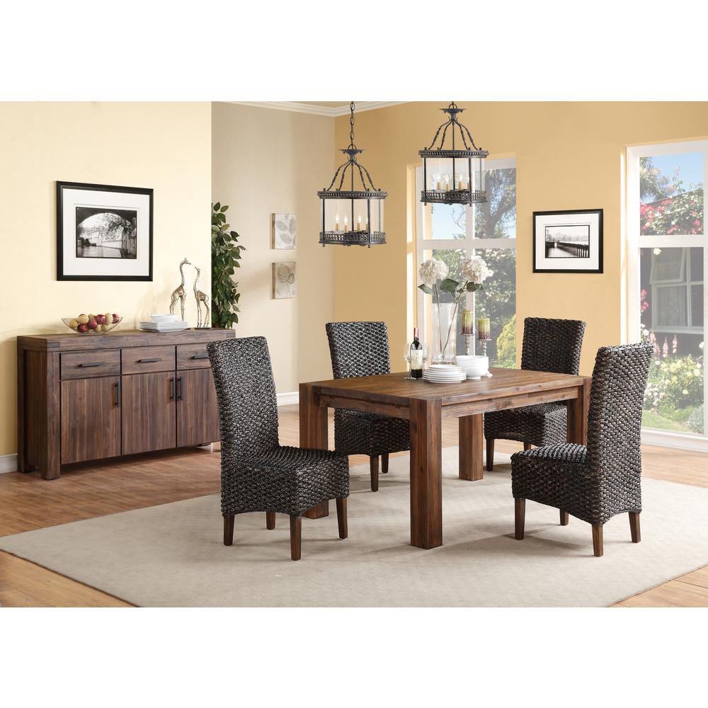 Meadow Solid Wood Extending Dining Table in Brick Brown. Picture 13