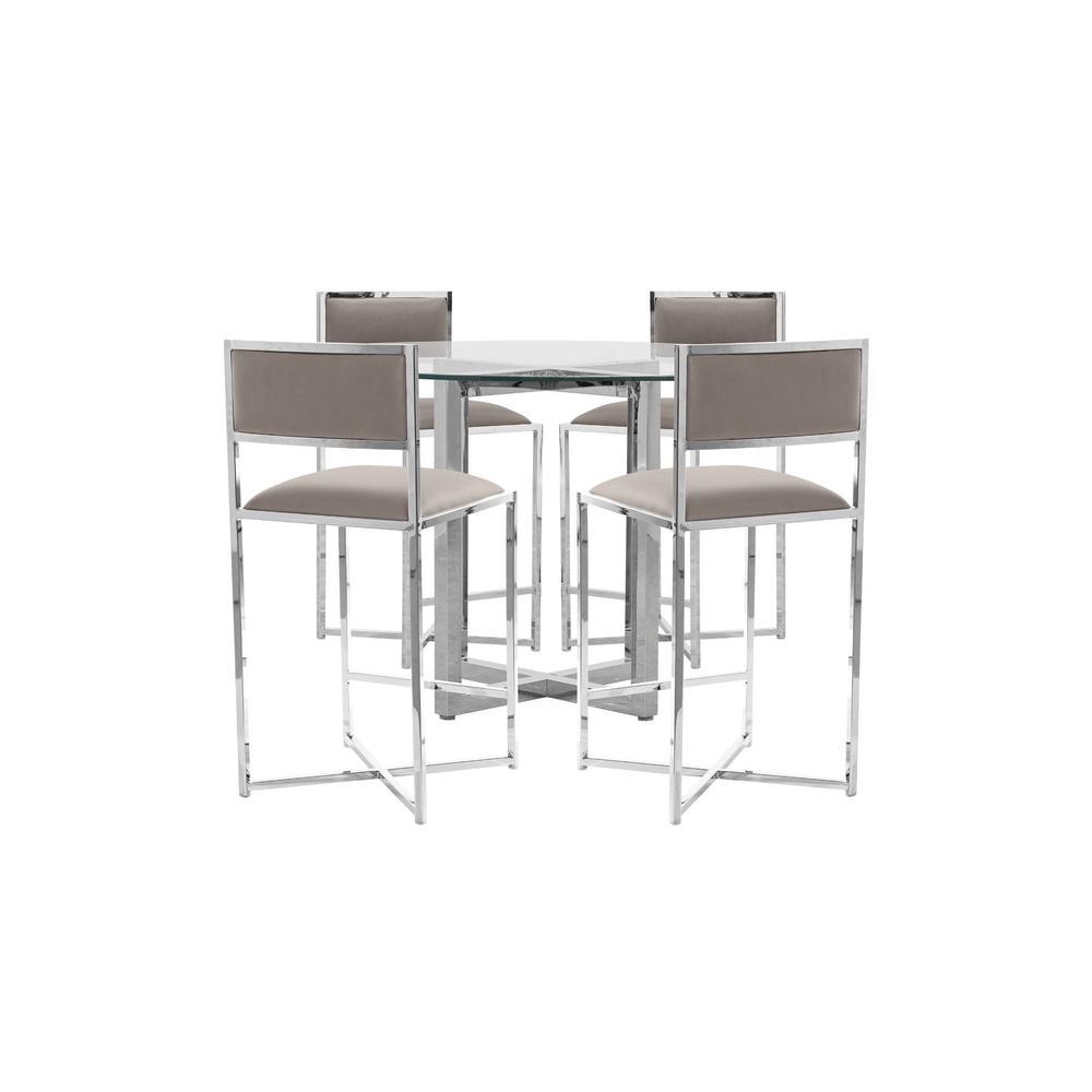 Amalfi X-Base Counter Stool in Taupe, set of 2. Picture 4
