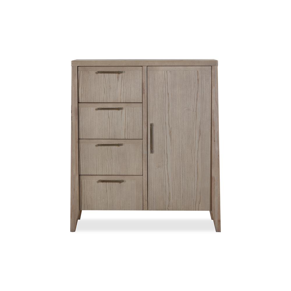 Sumire Four Drawer One Door Ash Wood Chest in Ginger. Picture 1