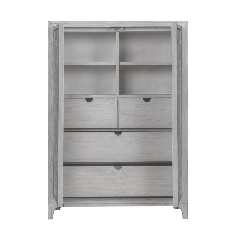 Boho Chic Wardrobe Chest in Washed White (2024). Picture 5