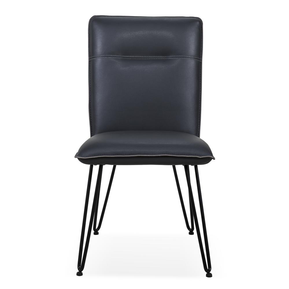 Demi Hairpin Leg Modern Dining Chair in Cobalt, set of 2. Picture 3