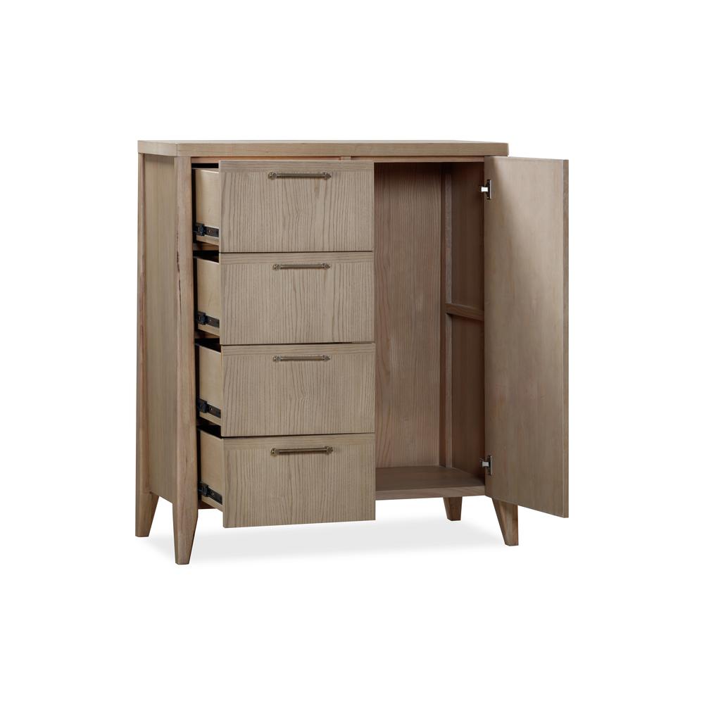 Sumire Four Drawer One Door Ash Wood Chest in Ginger. Picture 3