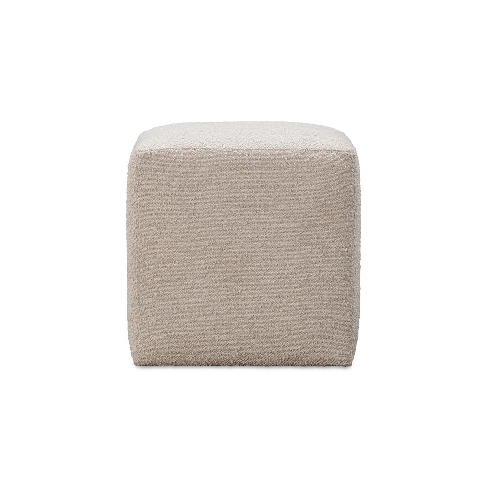 Liv Fully Upholstered Dining Ottoman in Brun Boucle. Picture 2