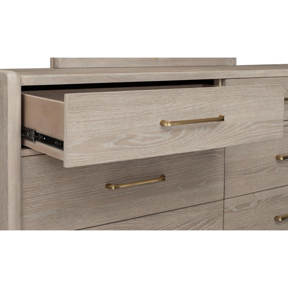 Gardenia Six Drawer Oak Wood Dresser in Chai. Picture 8