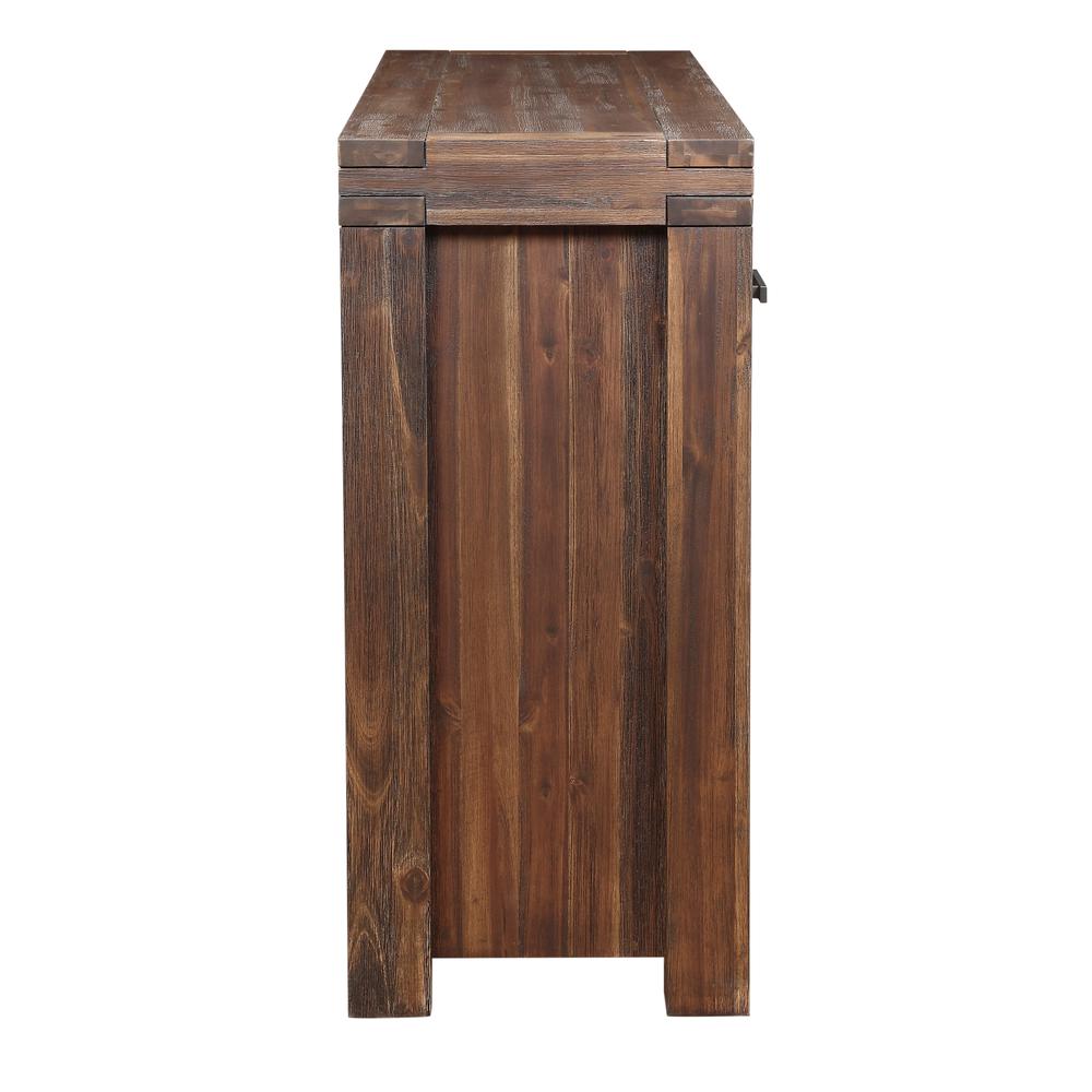 Meadow Three Drawer Three Door Solid Wood Sideboard in Brick Brown. Picture 10