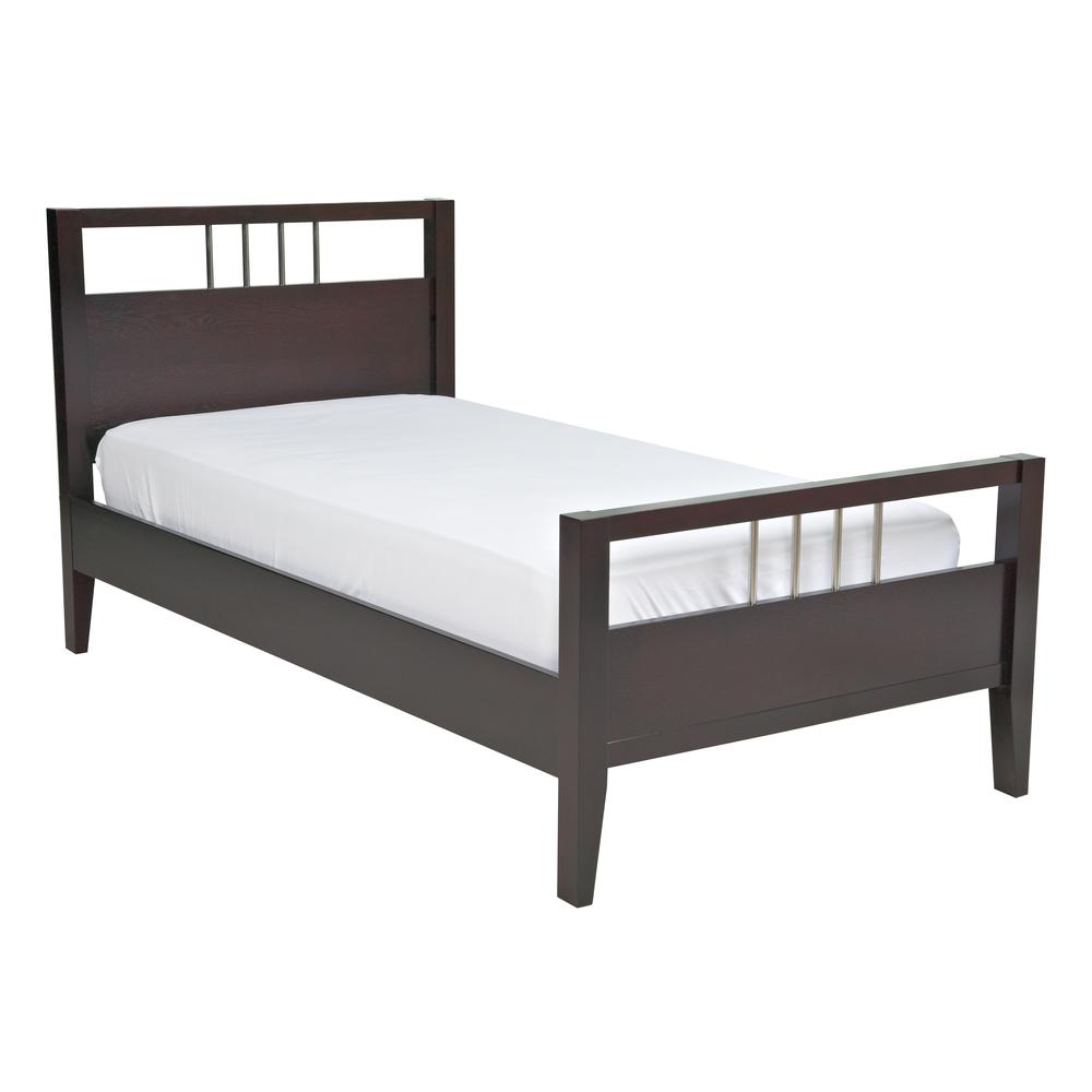 Nevis Wood Platform Bed in Espresso. Picture 5