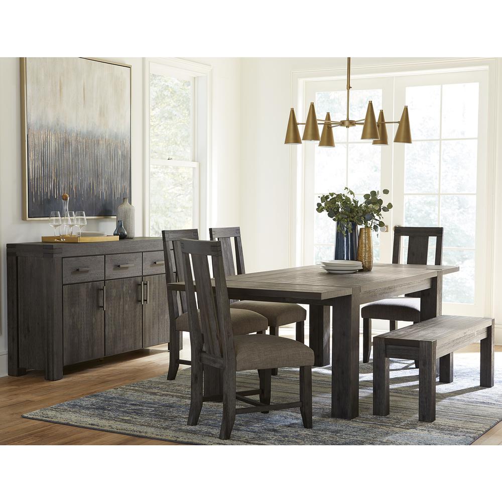 Meadow Solid Wood Three Drawer Three Door Sideboard in Graphite. Picture 2