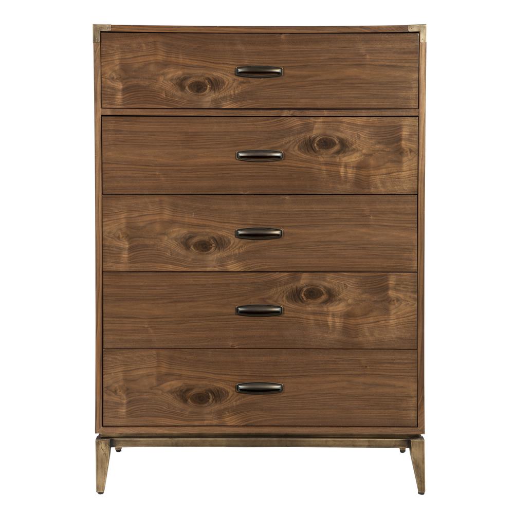 Adler Five Drawer Chest in Natural Walnut (2024). Picture 4