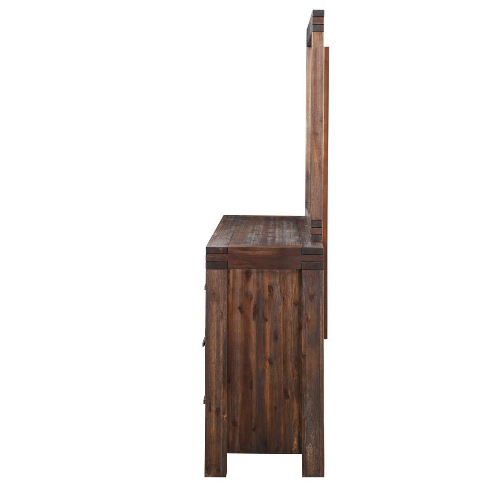 Meadow Six Drawer Solid Wood Dresser in Brick Brown (2024). Picture 3