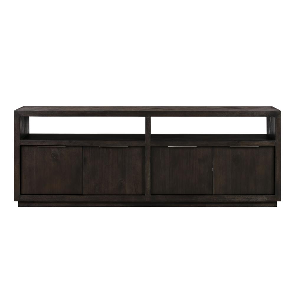 Oxford Solid Wood 74 inch Media Console in Basalt Grey. Picture 5