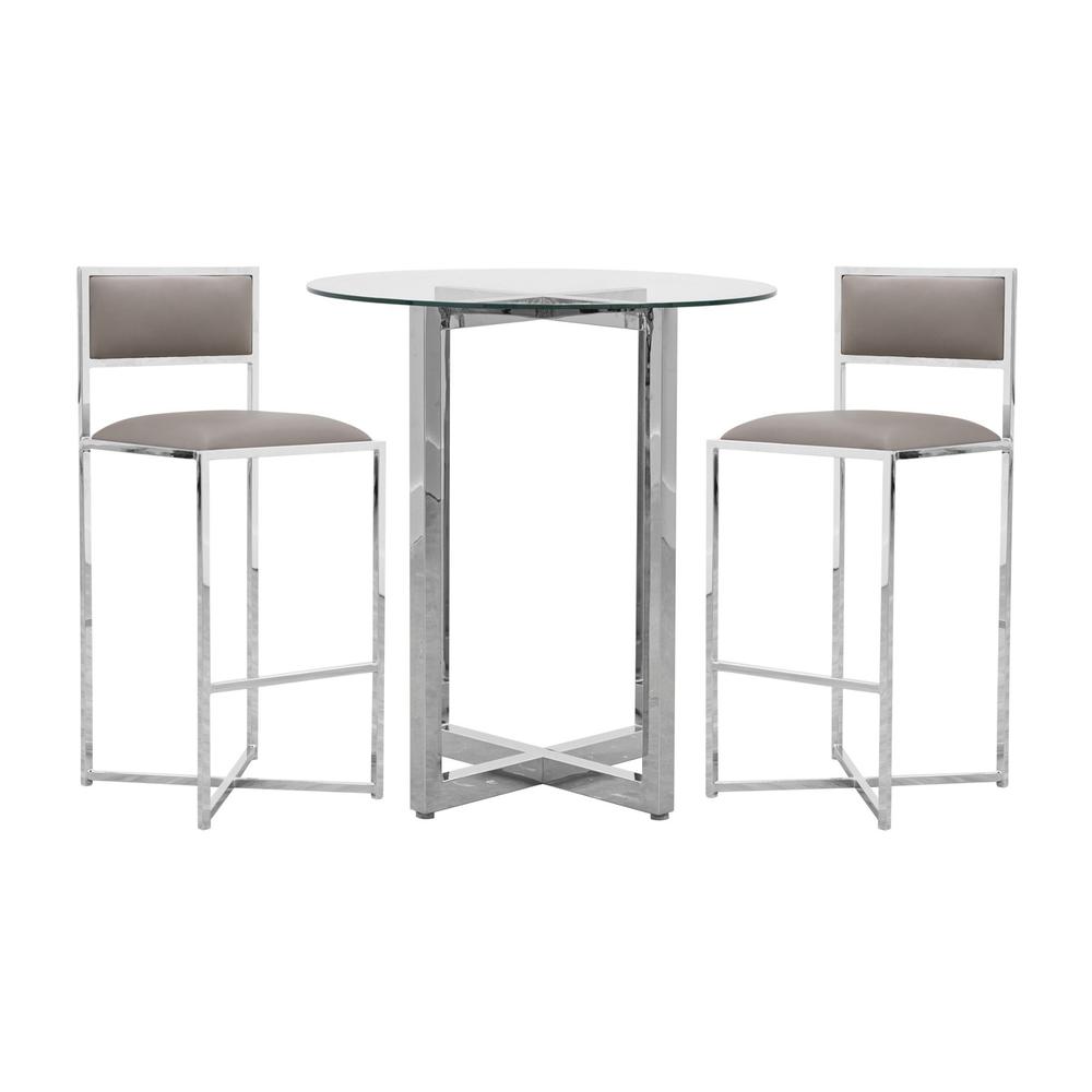 Amalfi X-Base Bar Stool in Taupe, set of 2. Picture 5