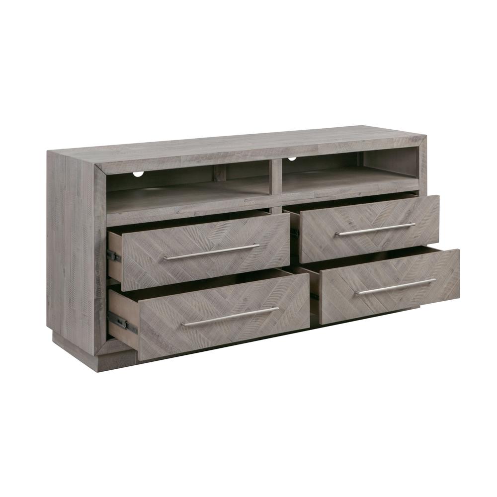 Alexandra Solid Wood 64 inch Media Console in Rustic Latte. Picture 6