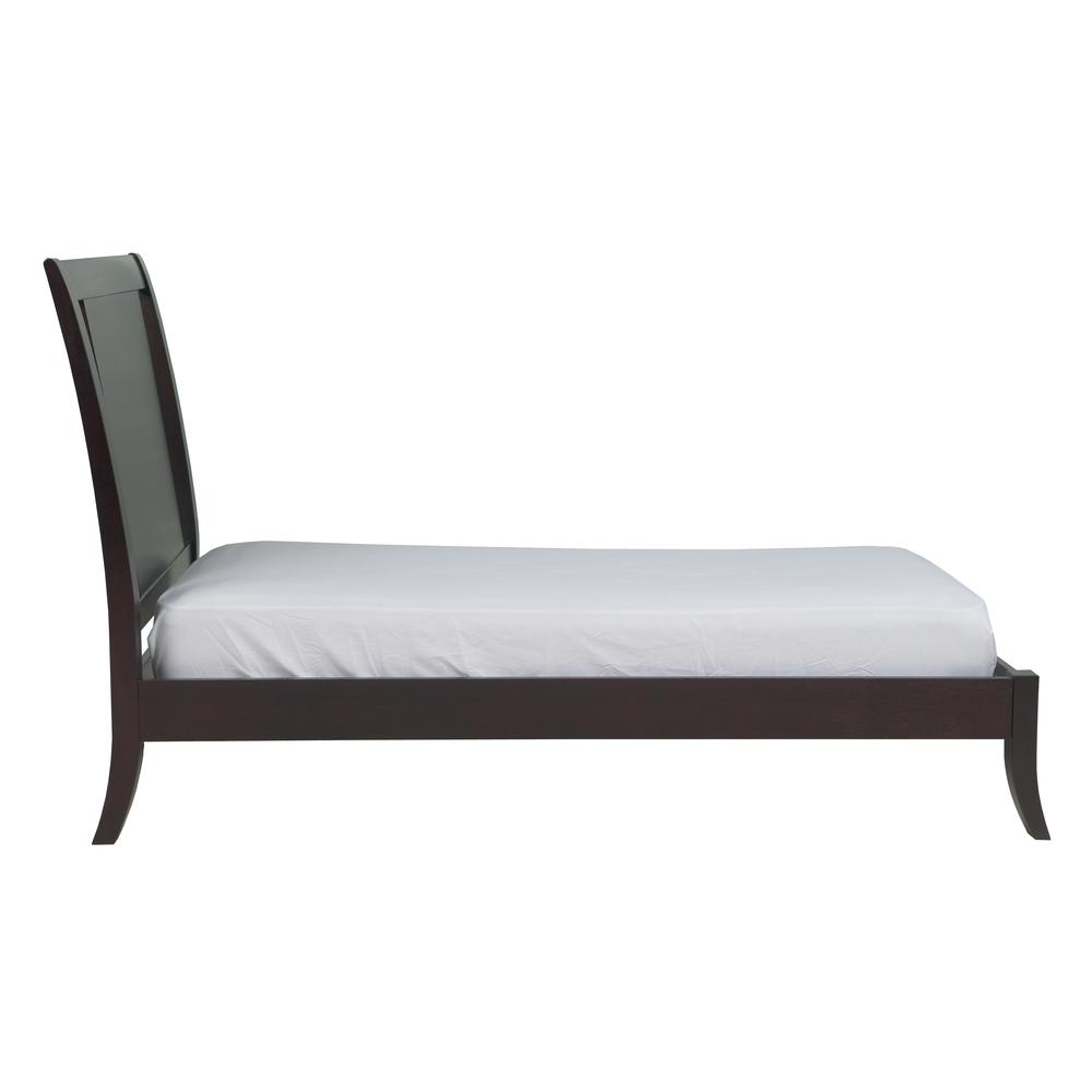 Nevis Wood Sleigh Bed in Espresso, Twin. Picture 7