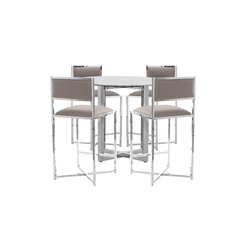 Amalfi X-Base Counter Stool in Taupe, set of 2. Picture 6