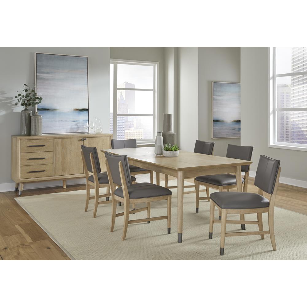 Franklin Dining Chair in Au Natural and Gray Leather. Picture 3