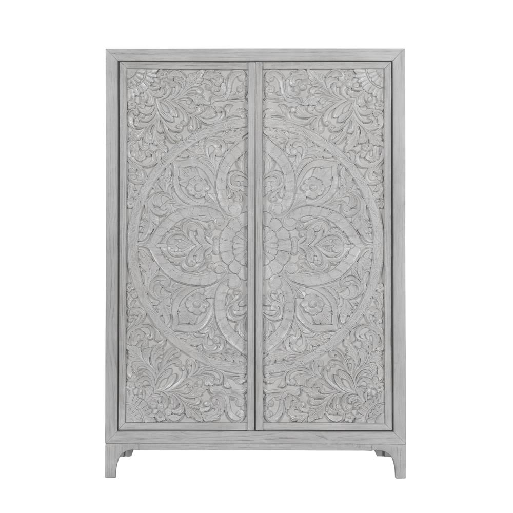 Boho Chic Wardrobe Chest in Washed White (2024). Picture 4