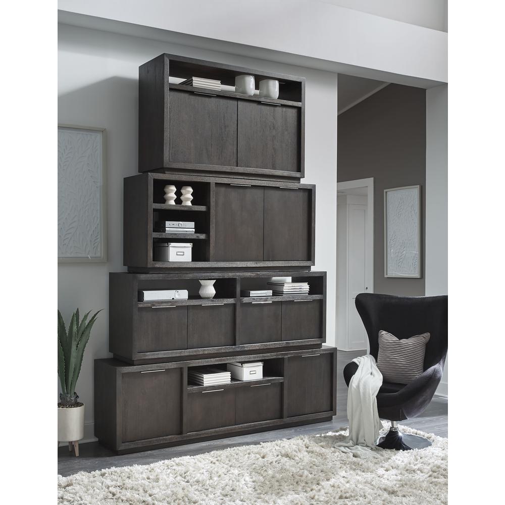 Oxford Solid Wood 54 inch Media Console in Basalt Grey. Picture 2