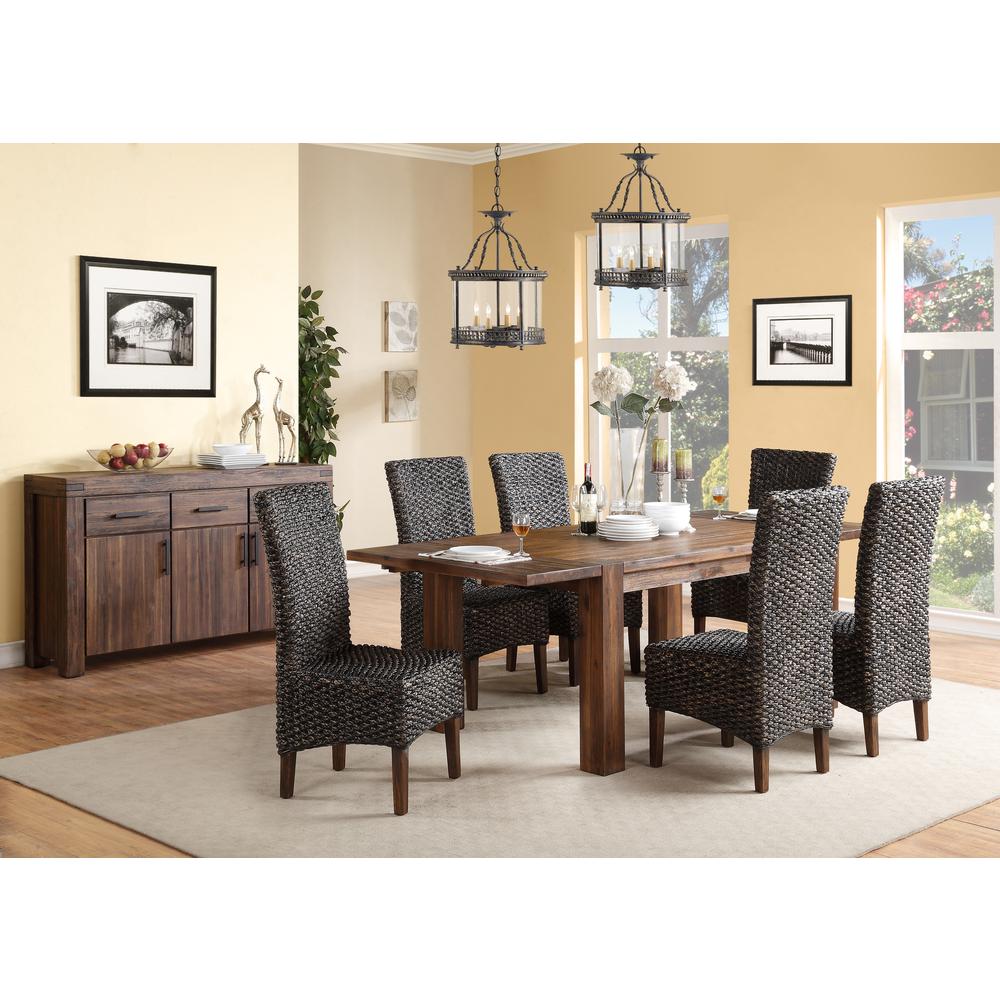 Meadow Solid Wood Extending Dining Table in Brick Brown. Picture 6