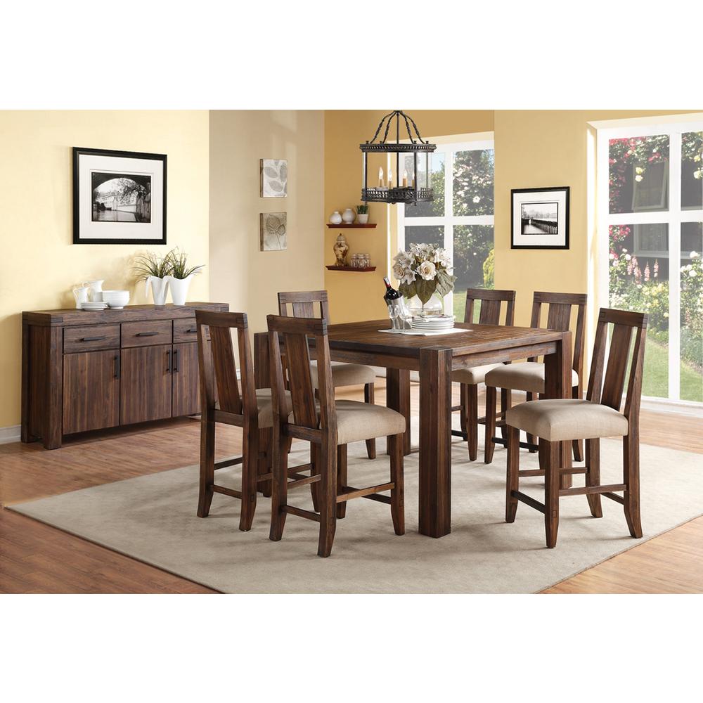 Meadow Solid Wood Square Counter Table in Brick Brown. Picture 3