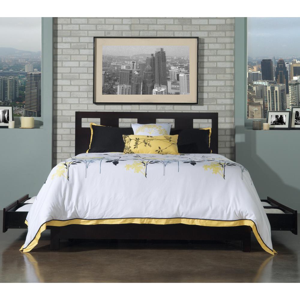 Riva Wood Storage Bed in Espresso. Picture 1