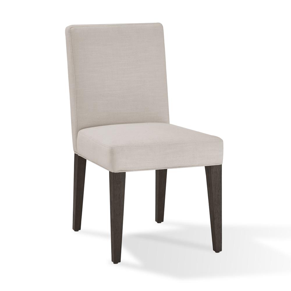 Modesto Upholstered Side Chair in Abalone Linen and French Roast, set of 2. Picture 4