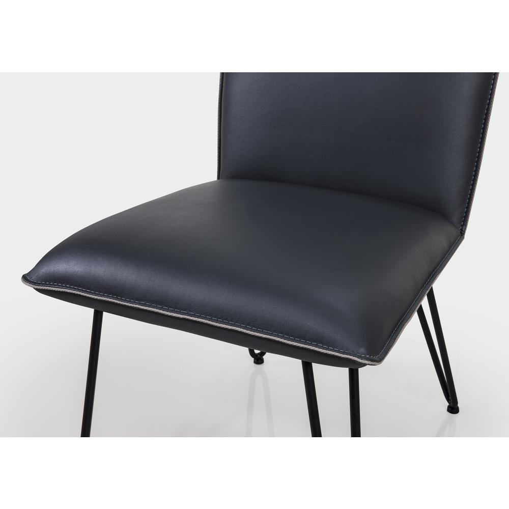 Demi Hairpin Leg Modern Dining Chair in Cobalt, set of 2. Picture 6