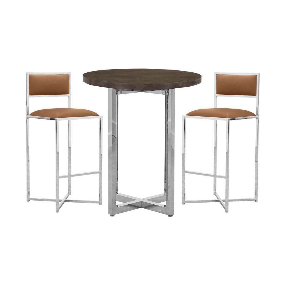 Amalfi X-Base Bar Stool in Cognac, set of 2. Picture 3