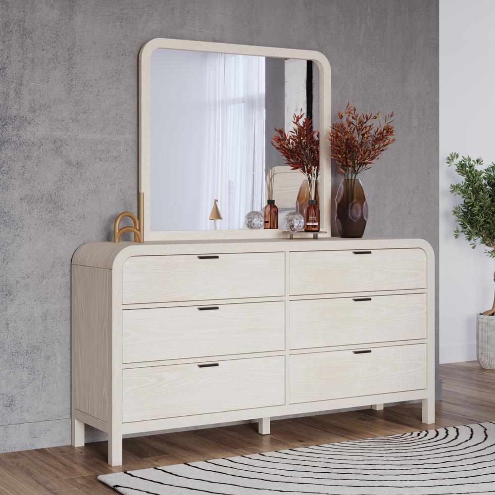 Drake Six Drawer Dresser in Sugar. Picture 2