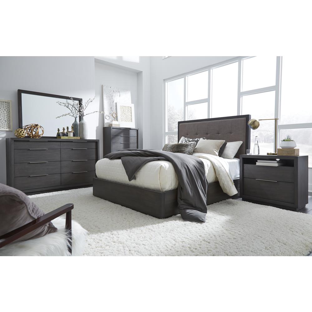 Oxford Upholstered Platform Bed in Dolphin. Picture 2