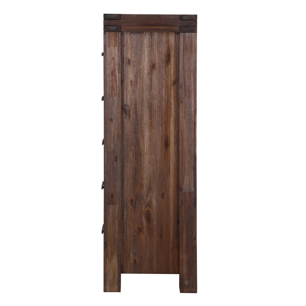 Meadow Five Drawer Solid Wood Chest in Brick Brown (2024). Picture 6