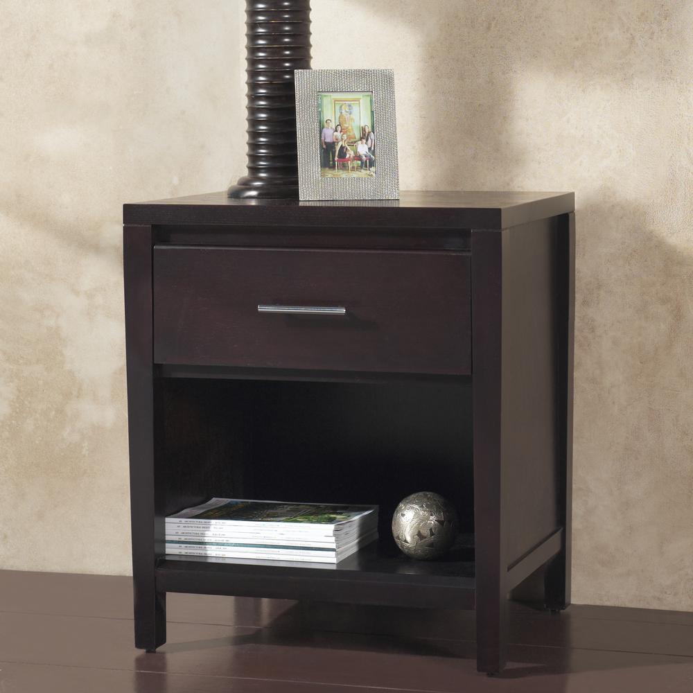 Nevis Charging Station Nightstand in Espresso. Picture 4