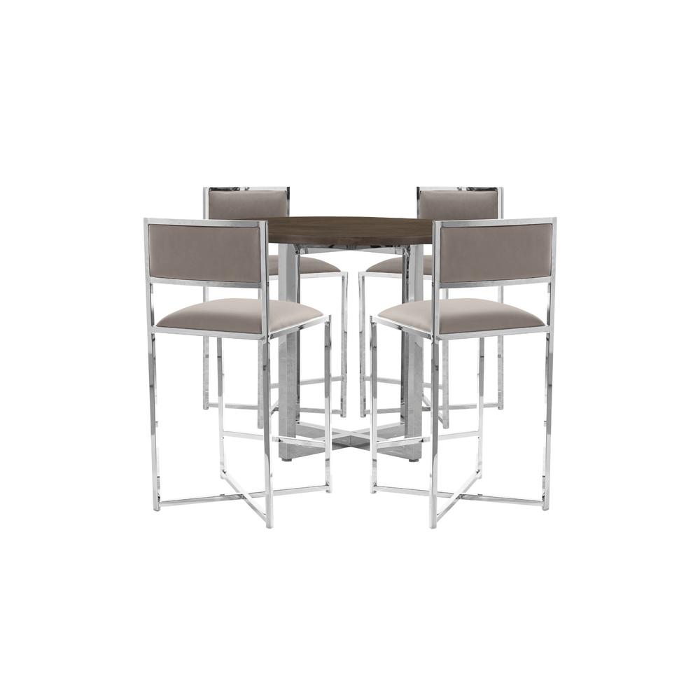 Amalfi X-Base Counter Stool in Taupe, set of 2. Picture 5
