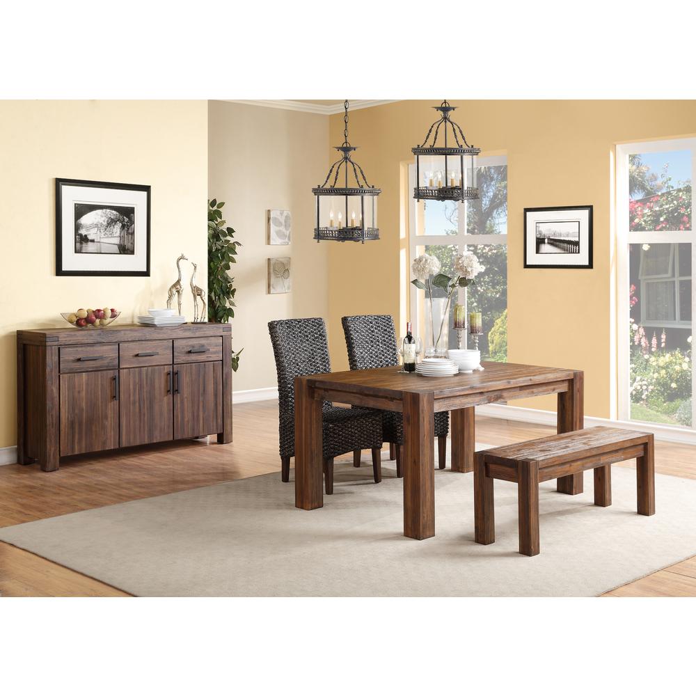 Meadow Solid Wood Extending Dining Table in Brick Brown. Picture 11