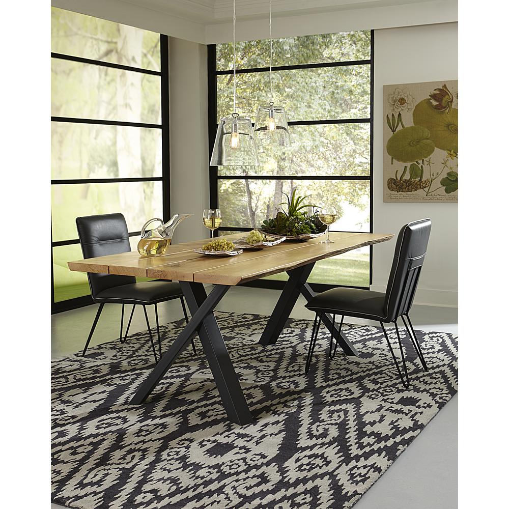 Demi Hairpin Leg Modern Dining Chair in Cobalt, set of 2. Picture 2