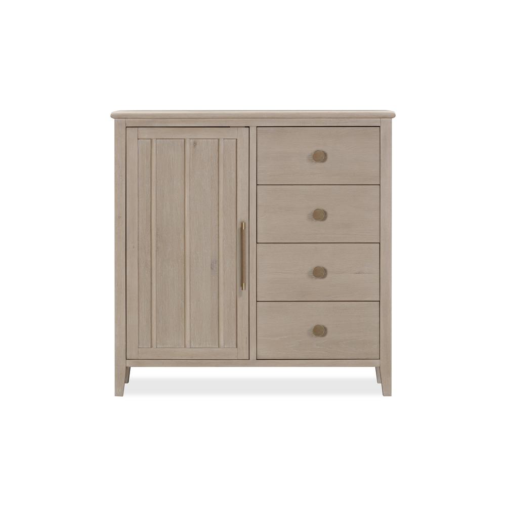 Camden Six Drawer One Door Oak Wood Chest in Chai. Picture 5