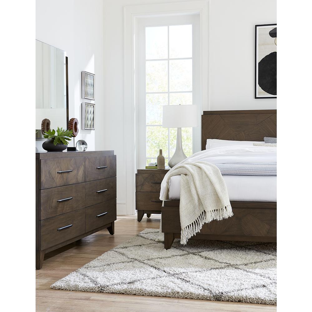 Broderick Two-Drawer Nightstand in Wild Oats Brown. Picture 3