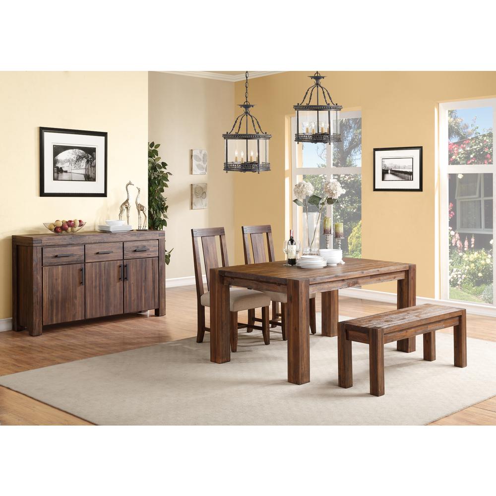 Meadow Solid Wood Extending Dining Table in Brick Brown. Picture 10