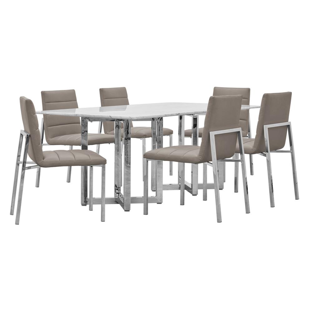 Amalfi Metal Back Chair in Taupe, set of 2. Picture 7