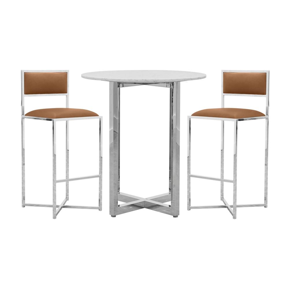 Amalfi X-Base Bar Stool in Cognac, set of 2. Picture 4