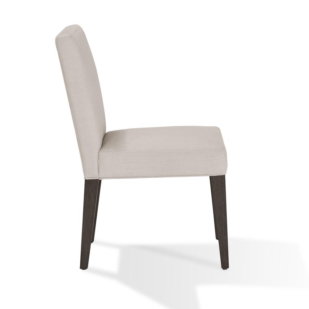 Modesto Upholstered Side Chair in Abalone Linen and French Roast, set of 2. Picture 6