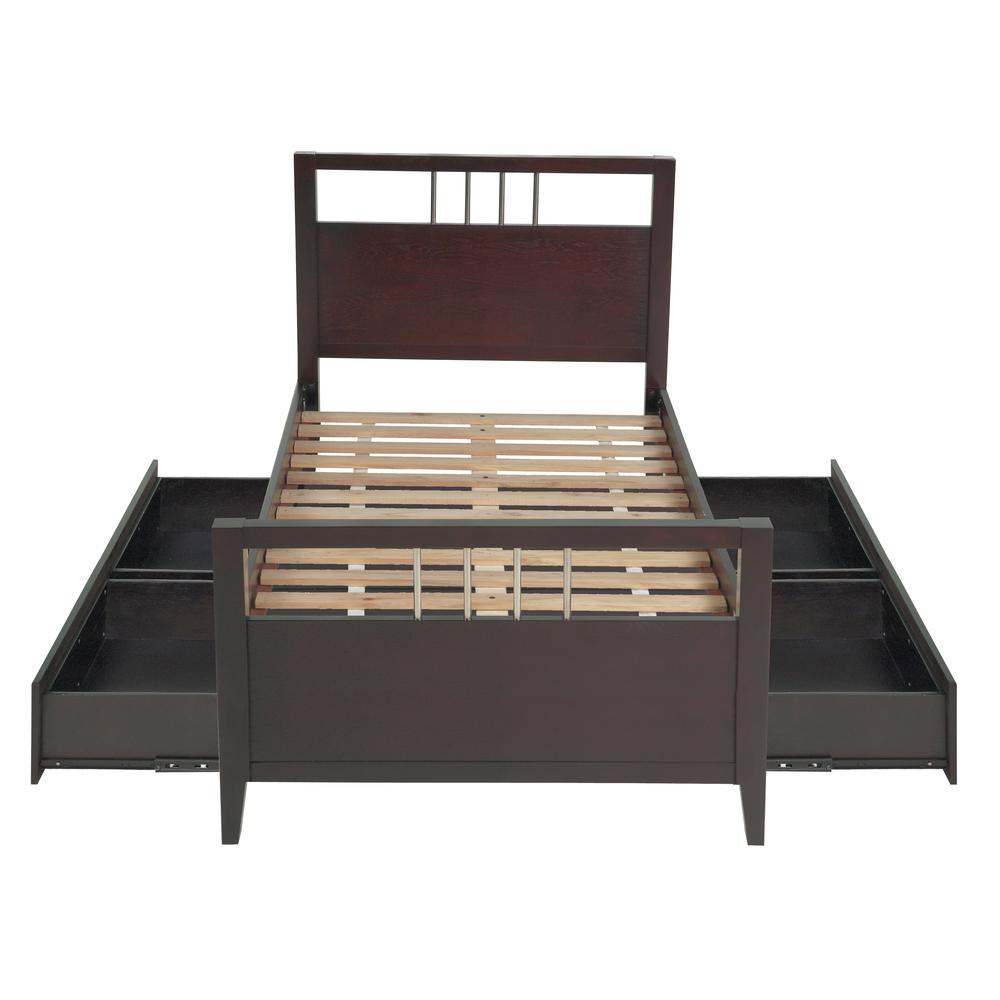 Nevis Platform Storage Bed in Espresso. Picture 4