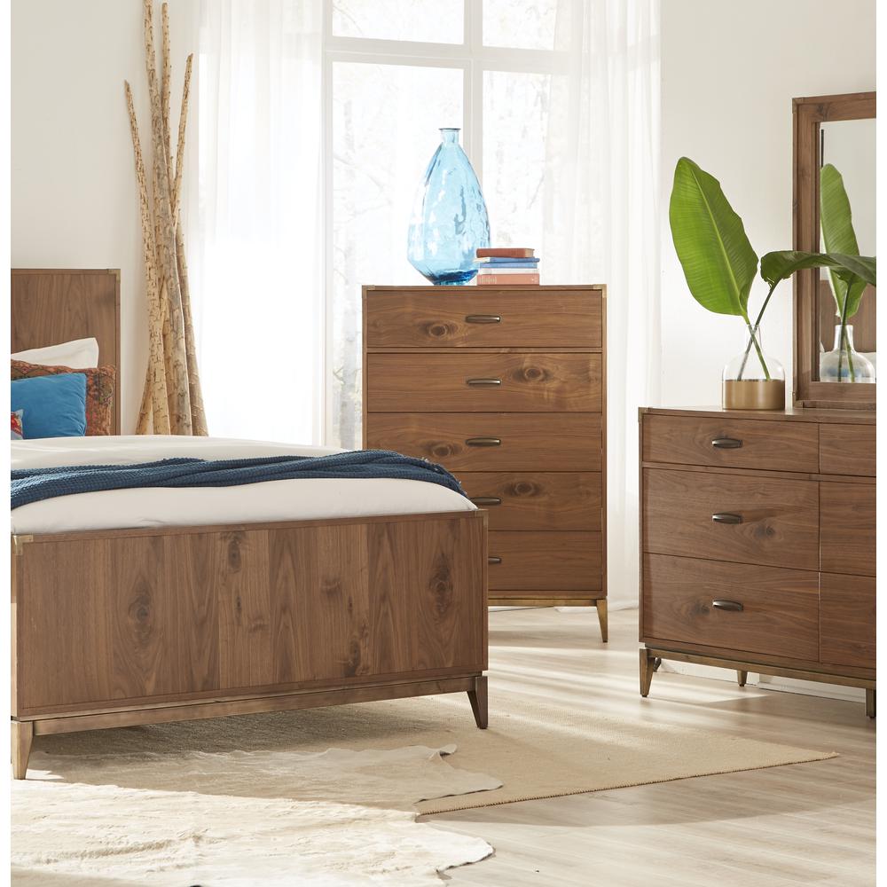 Adler Five Drawer Chest in Natural Walnut (2024). Picture 2