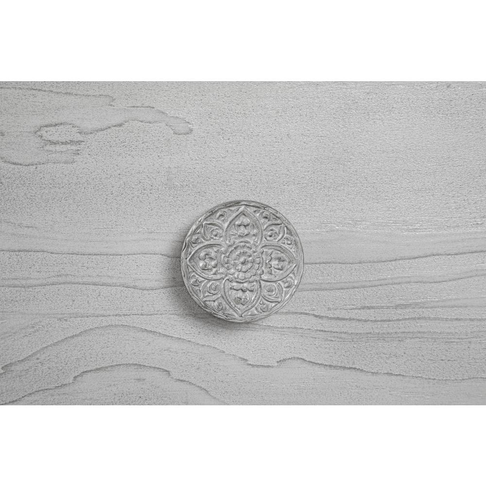 Boho Chic Nighstand in Washed White. Picture 5