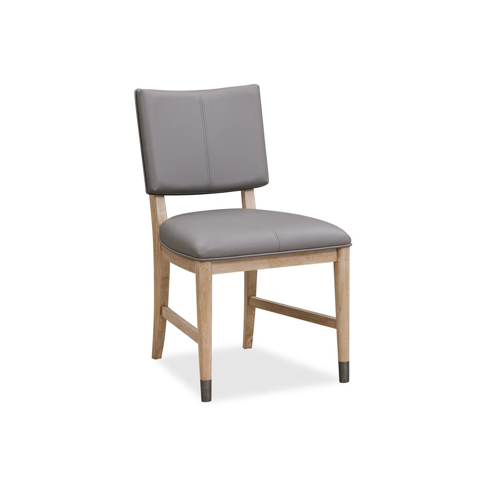 Franklin Dining Chair in Au Natural and Gray Leather. Picture 4