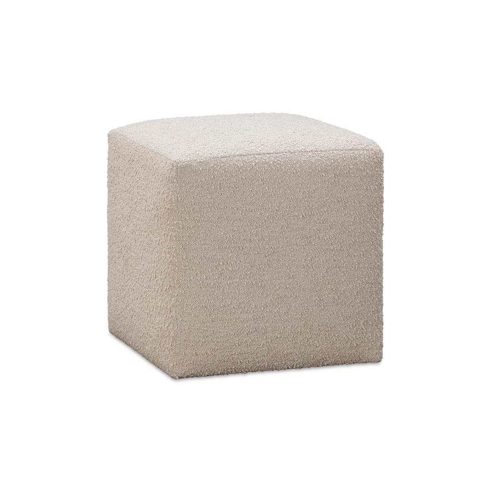 Liv Fully Upholstered Dining Ottoman in Brun Boucle. Picture 1