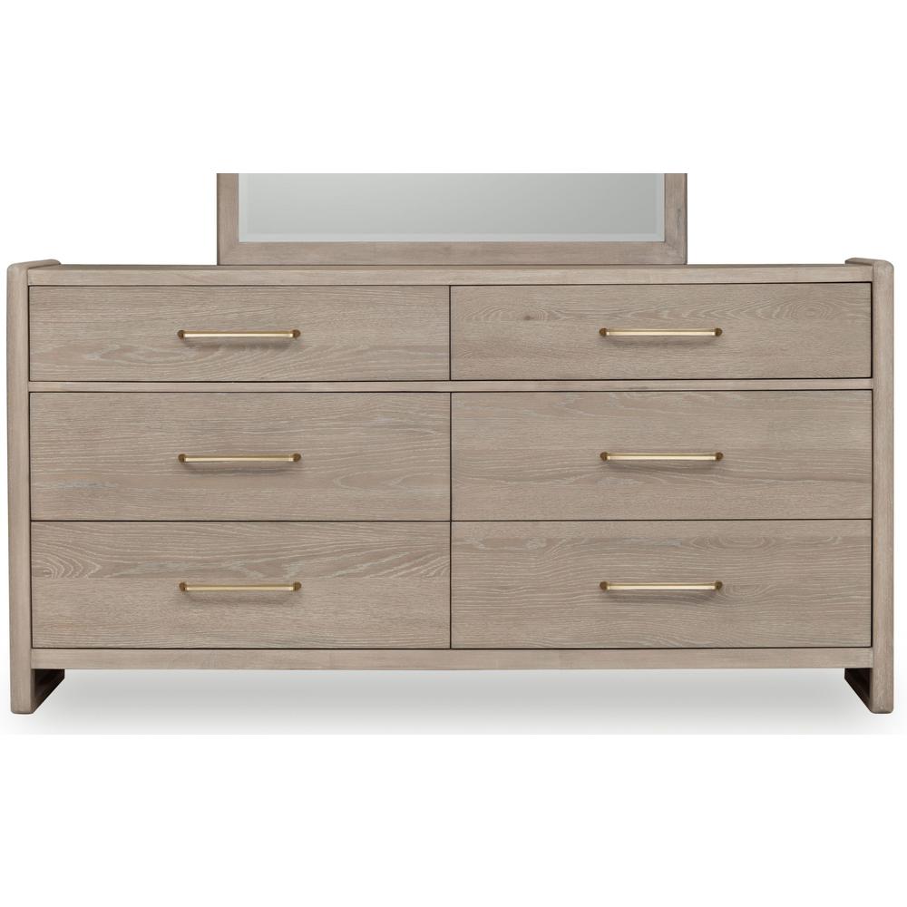Gardenia Six Drawer Oak Wood Dresser in Chai. Picture 1