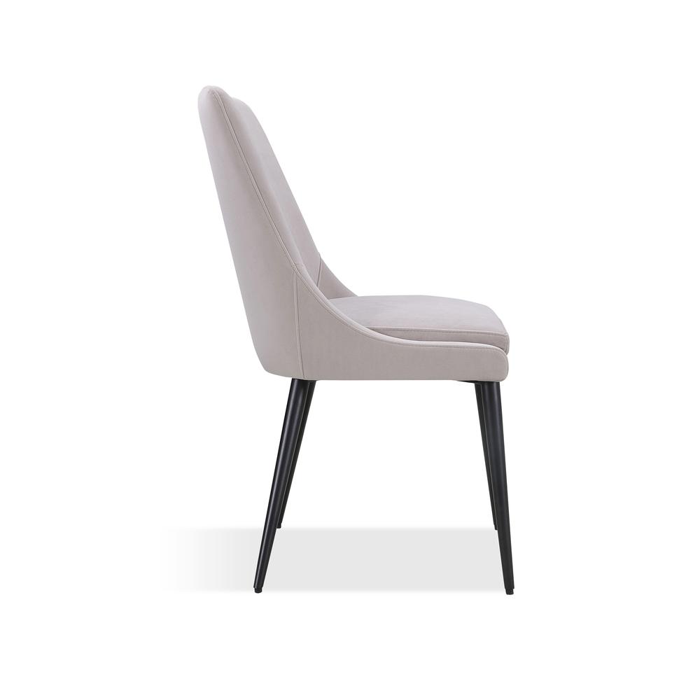 Winston Upholstered Metal Leg Dining Chair in Ash Grey and Black, set of 2. Picture 5