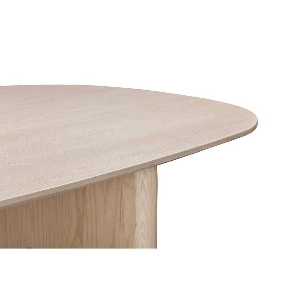 Liv Solid Ash Oval Dining Table in White Sand. Picture 4