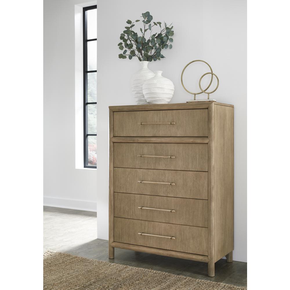 Dorsey Five Drawer Chest in Granola. Picture 1